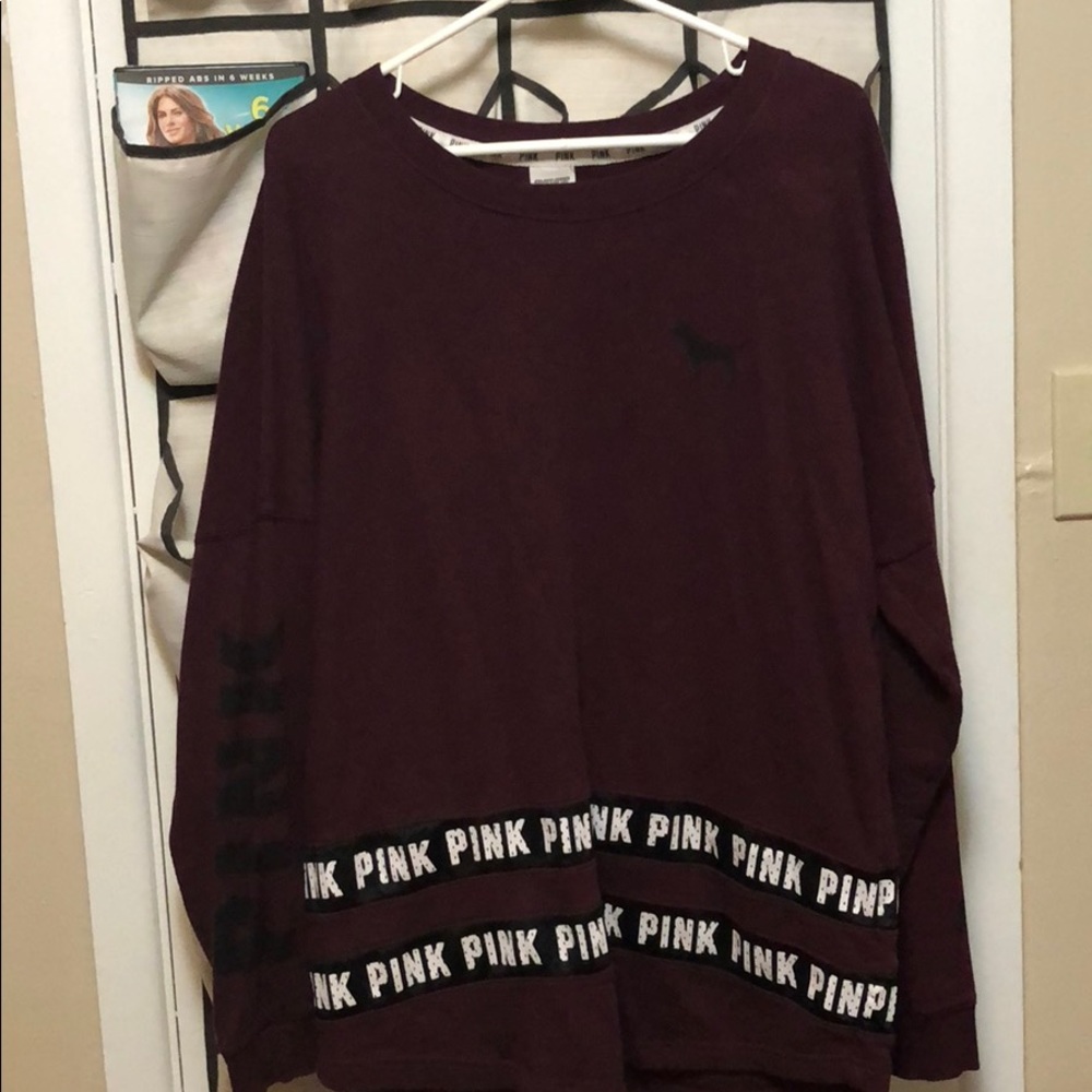 Long sleeve t shirt maroon